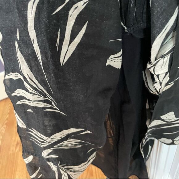 BANANA REPUBLIC FINO RAMIE BLK/WHT PRINT MAXI DRESS SZ-S - Picture 7 of 11